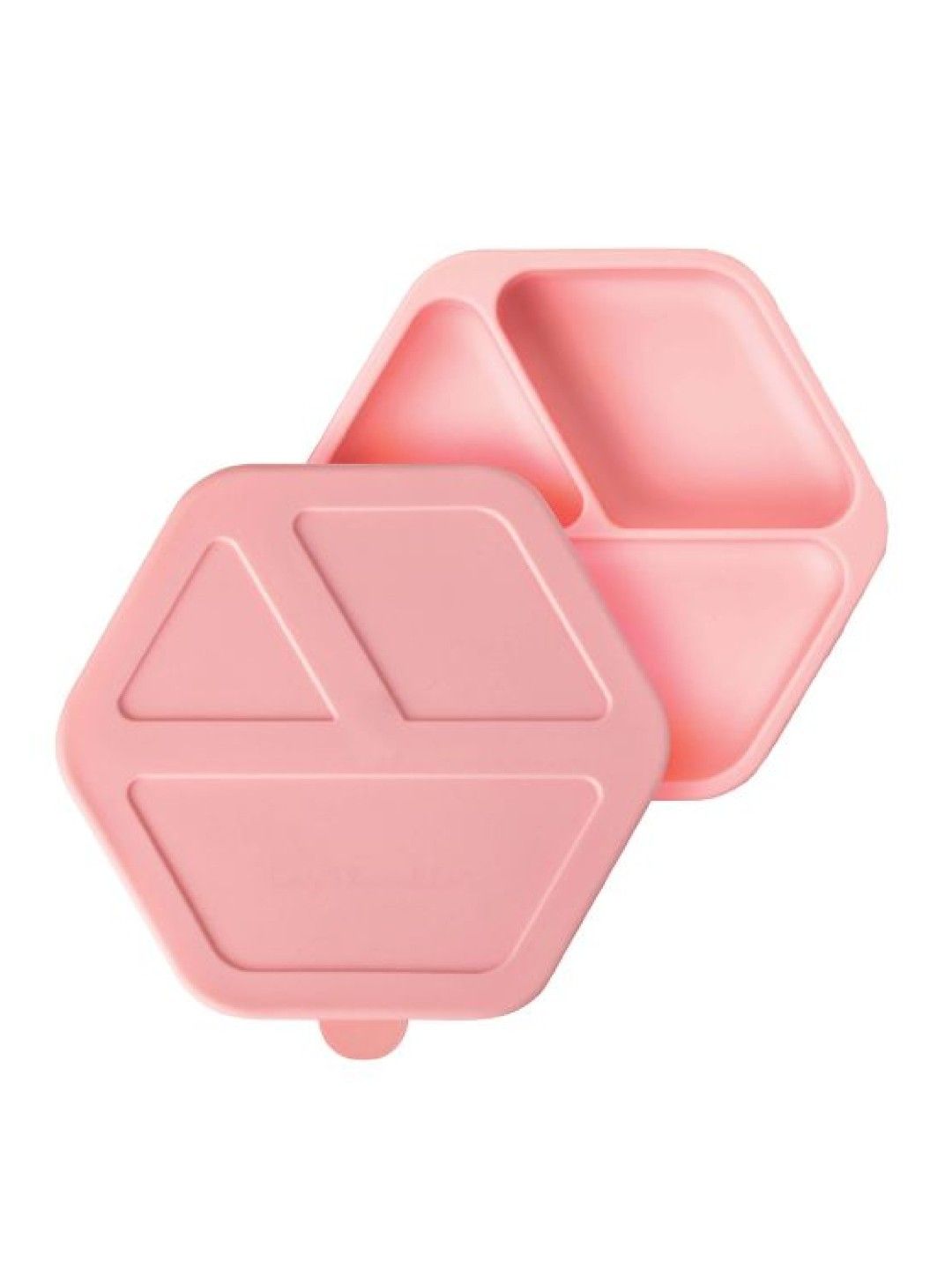 Tiny Twinkle Silicone Suction Divided Plate with Lid (Rose- Image 1)