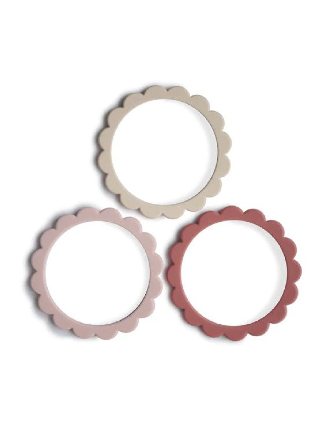 Mushie Flower Teether Bracelet (Rose/Blush/Shifting Sand- Image 1)