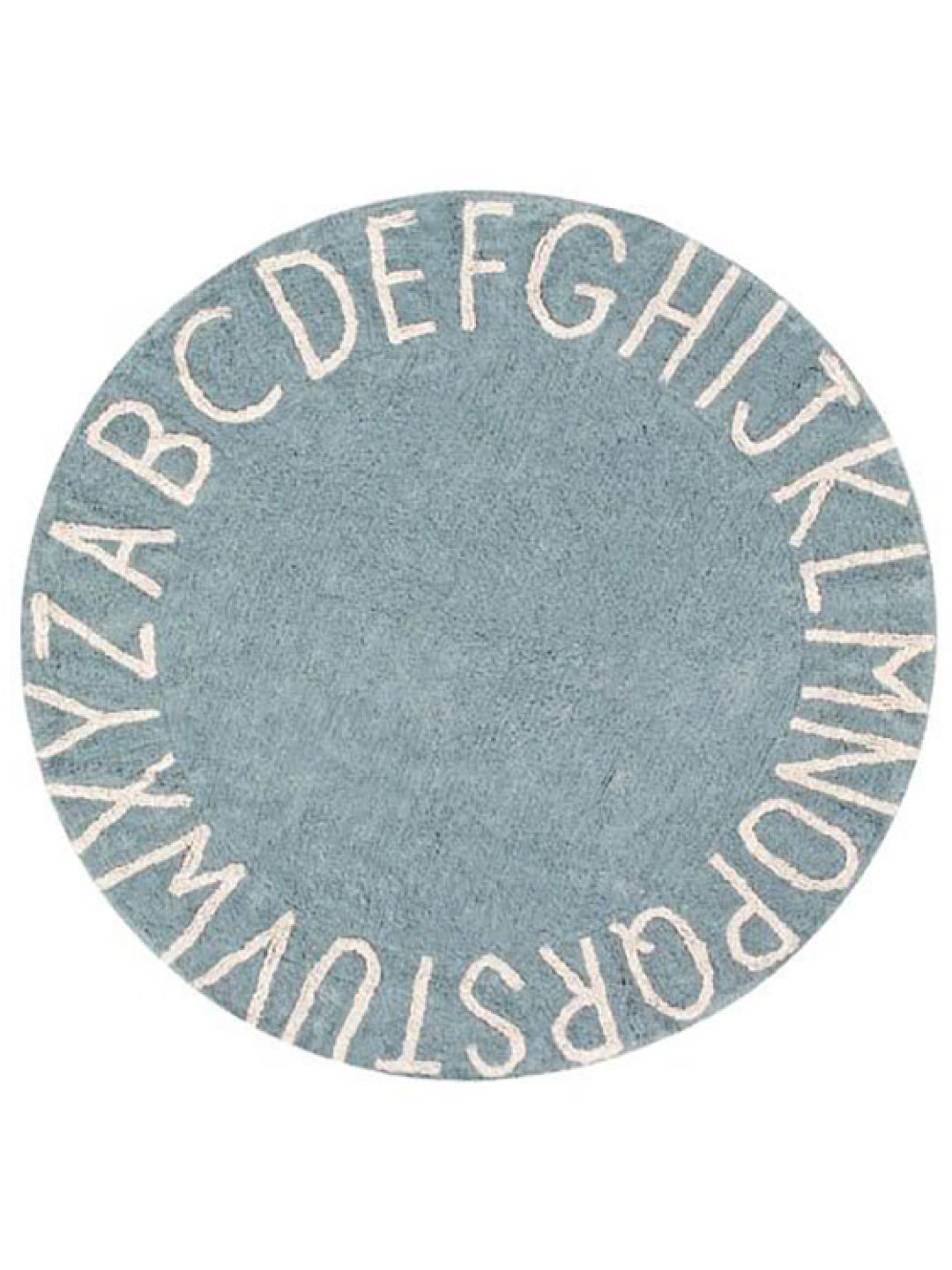 Lorena Canals Round ABC Natural - Washable Rug (Blue- Image 1)