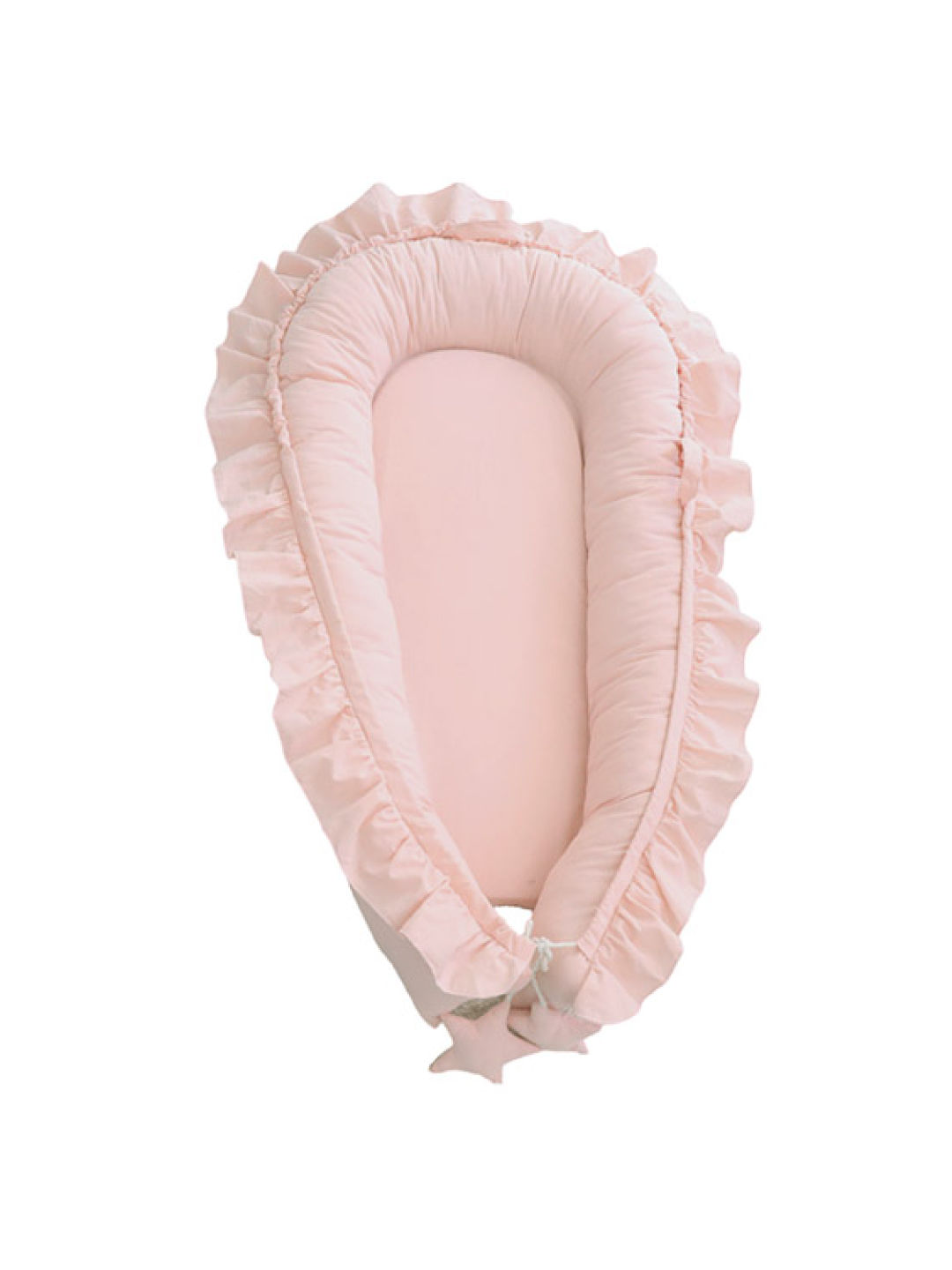 Juju Nursery Ruffled Cotton Baby Nest - Pink