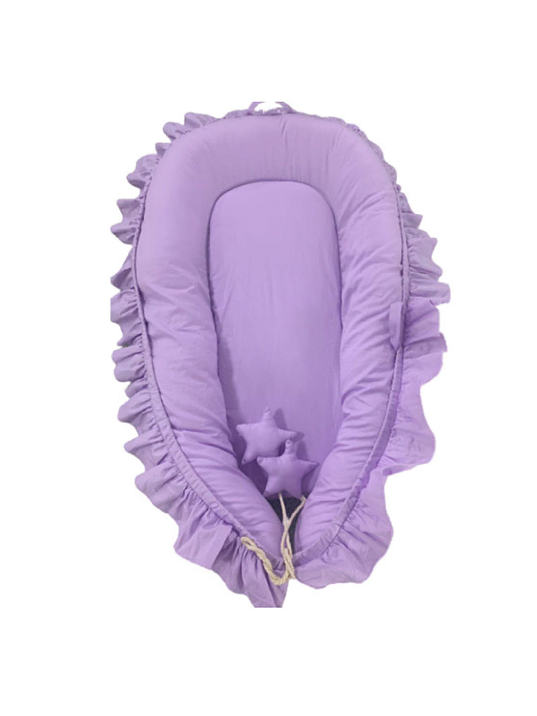 Juju Nursery Ruffled Cotton Baby Nest - Violet