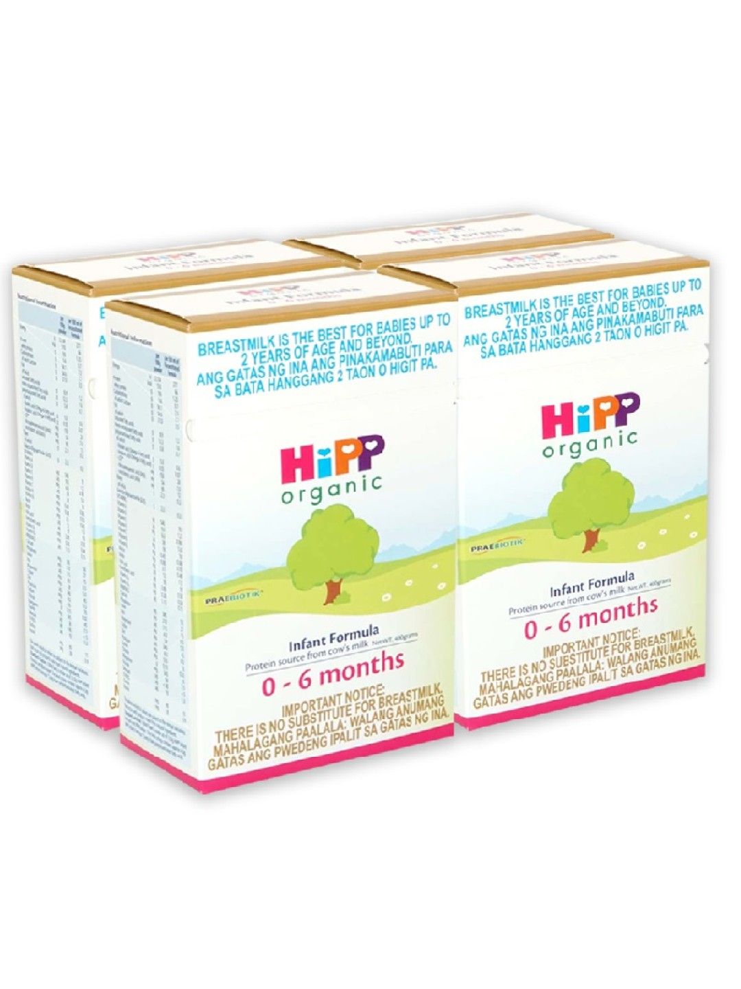 HiPP Organic Bag-in-Boxes  Infant Formula 0-6 Months (400g x 4)