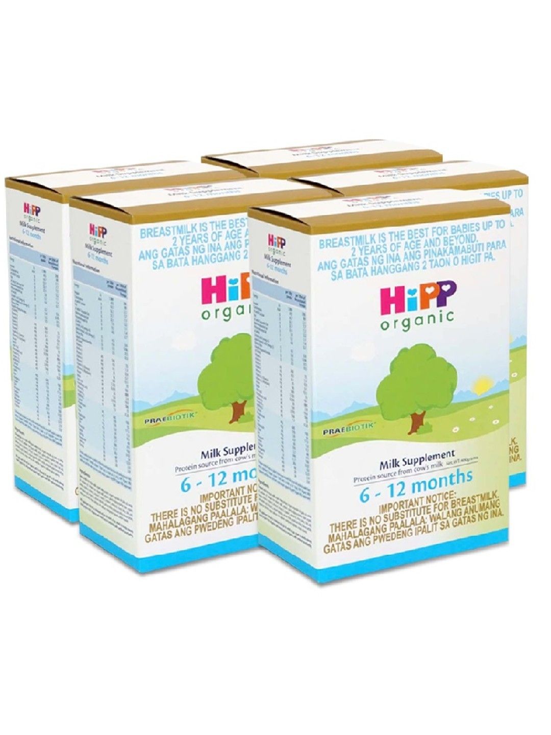 HiPP Organic Bag-in-Boxes Milk Supplement 6-12 Months (400g x 5)