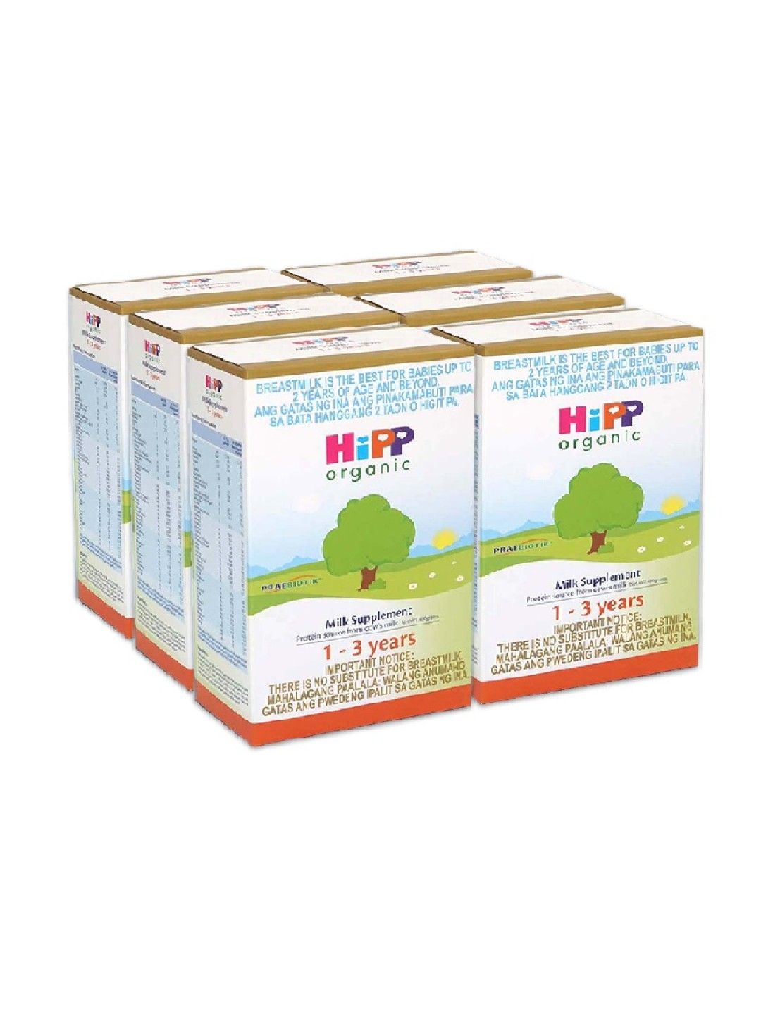 HiPP Organic Bag-in-Boxes Milk Supplement 1-3 Years (400g x 6)