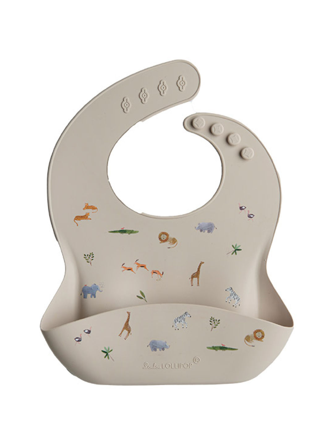 Lou Lou Lollipop Safari Silicone Bib (No Color- Image 1)