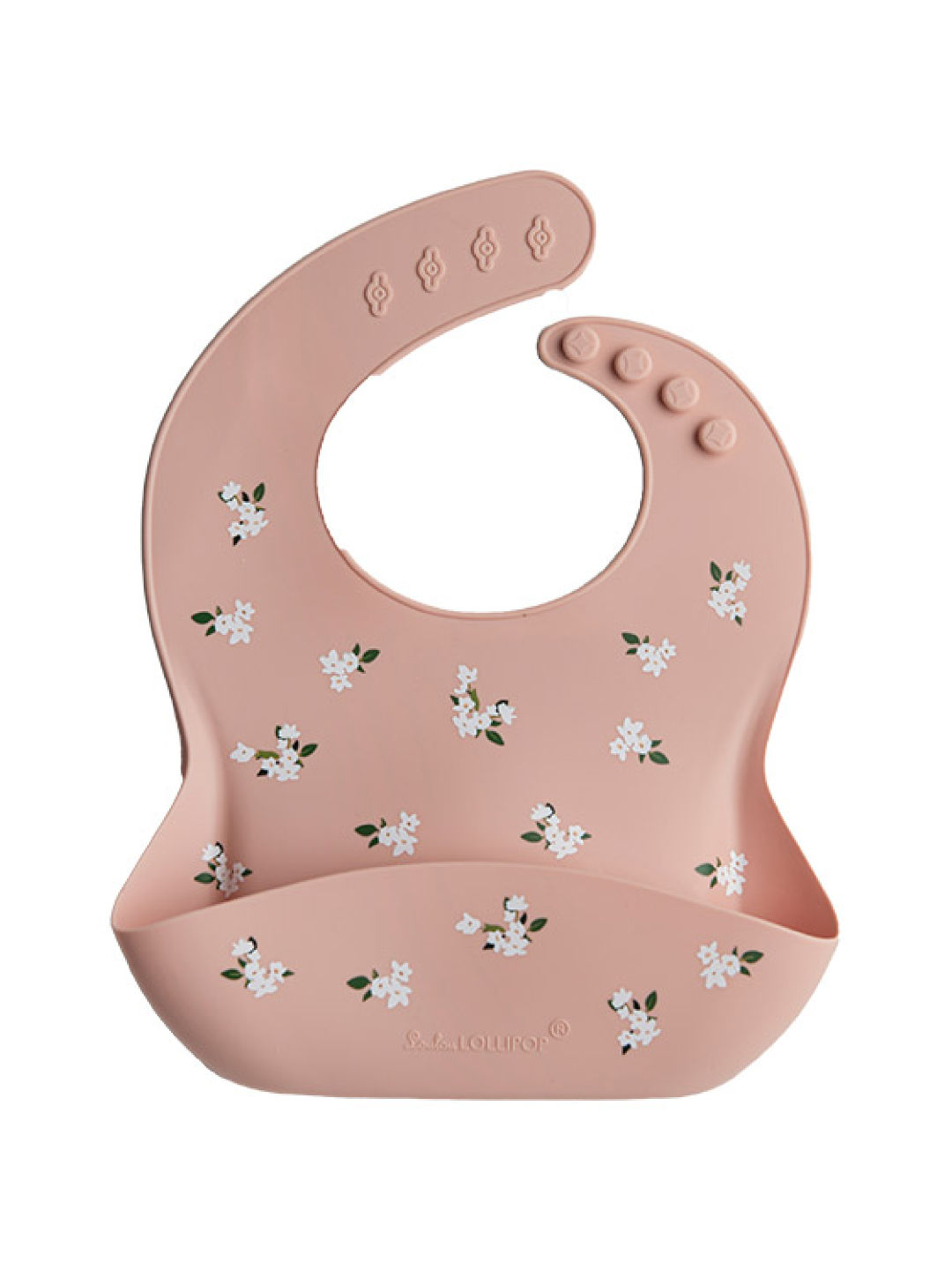 Lou Lou Lollipop White Flower Silicone Bib (No Color- Image 1)