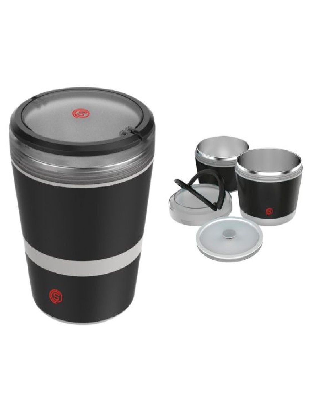 Sunbeams Lifestyle Slique 2-Layer Lunch Box (1300ml) (Black- Image 1)