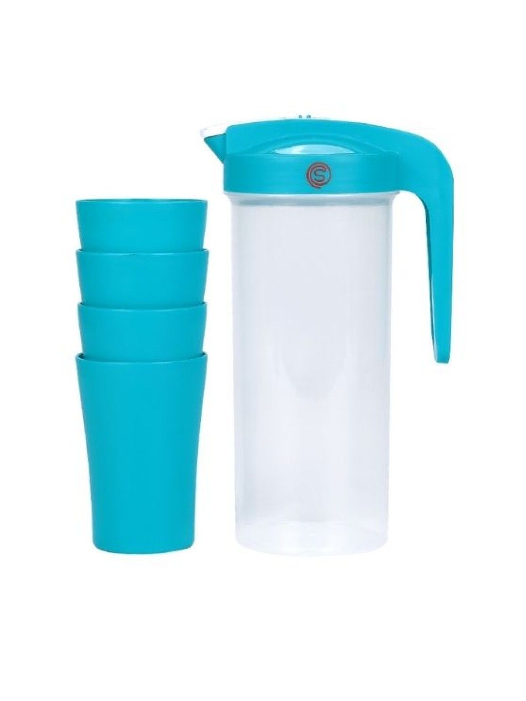 Sunbeams Lifestyle Slique Pitcher Set 1.6 L With 4 Cups (5 pcs) (Aqua Green- Image 2)