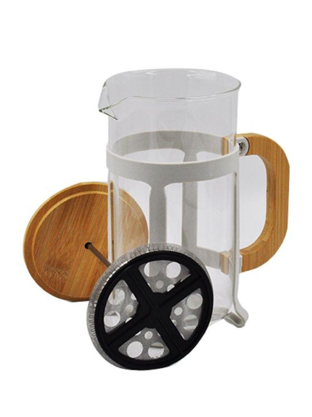 Sunbeams Lifestyle Slique French Coffee Bamboo Handle & Lid (1000ml) (White- Image 2)