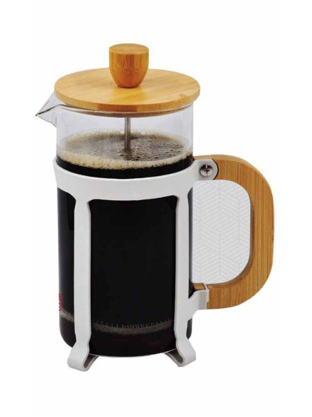 Sunbeams Lifestyle Slique French Coffee Bamboo Handle & Lid (1000ml) (White- Image 1)