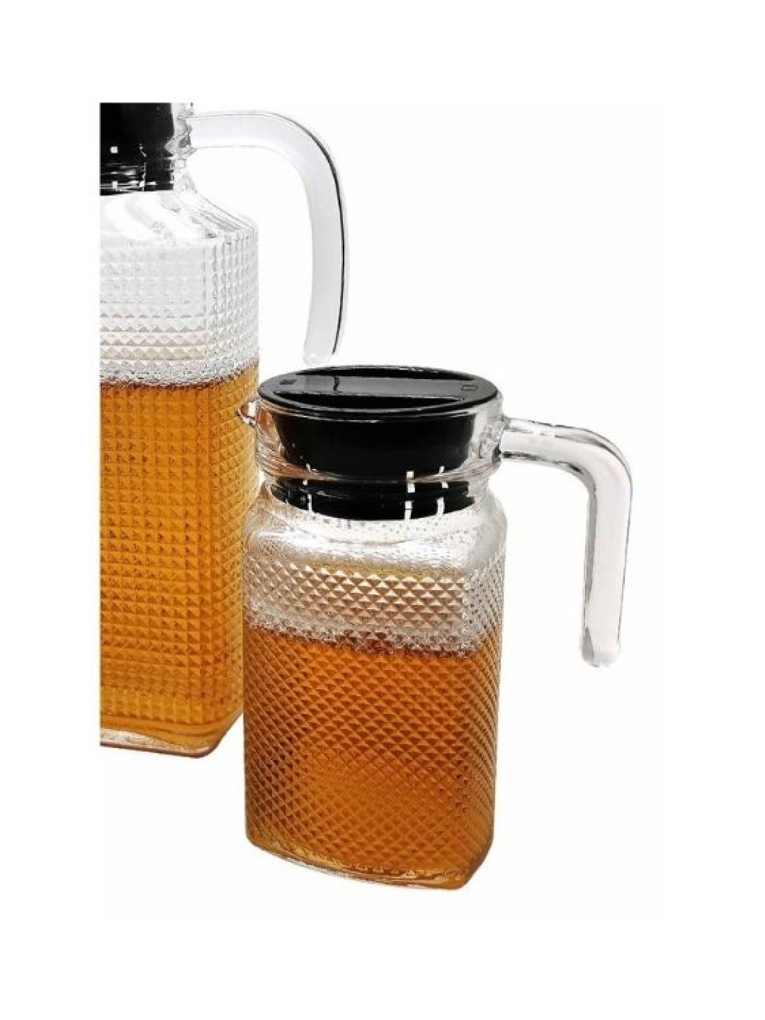 Sunbeams Lifestyle Slique Glass Pitcher with Black Lid (Premium Diamond Collection) (No Color- Image 4)