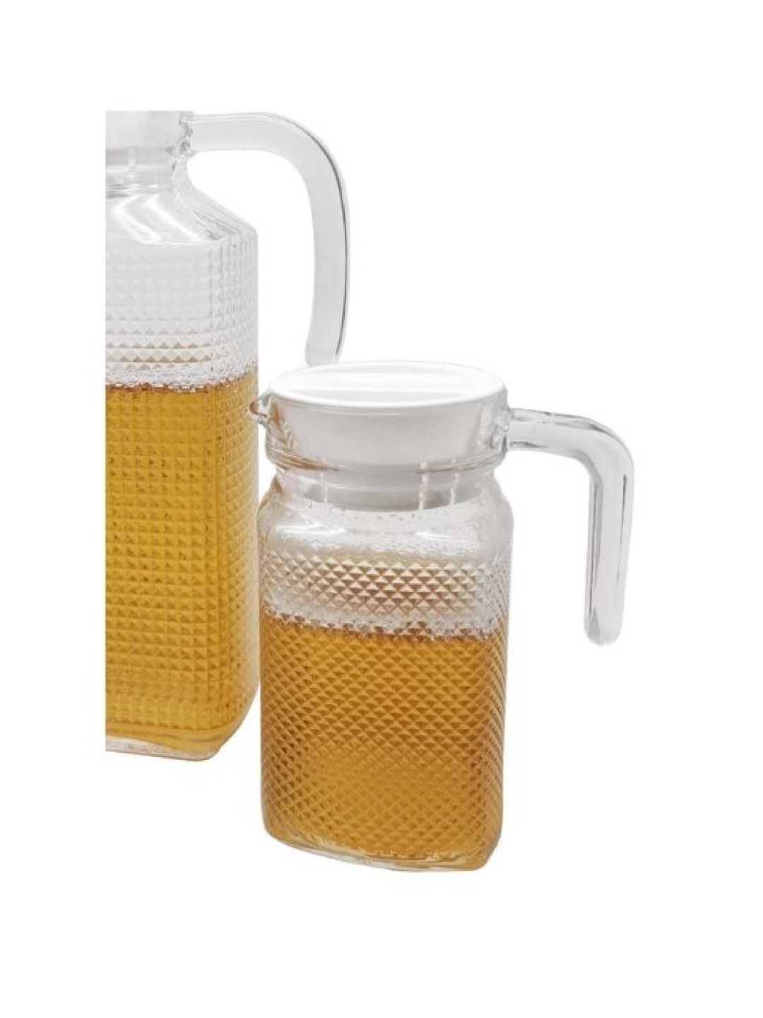 Sunbeams Lifestyle Slique Glass Pitcher with White Lid (Premium Diamond Collection) (No Color- Image 4)