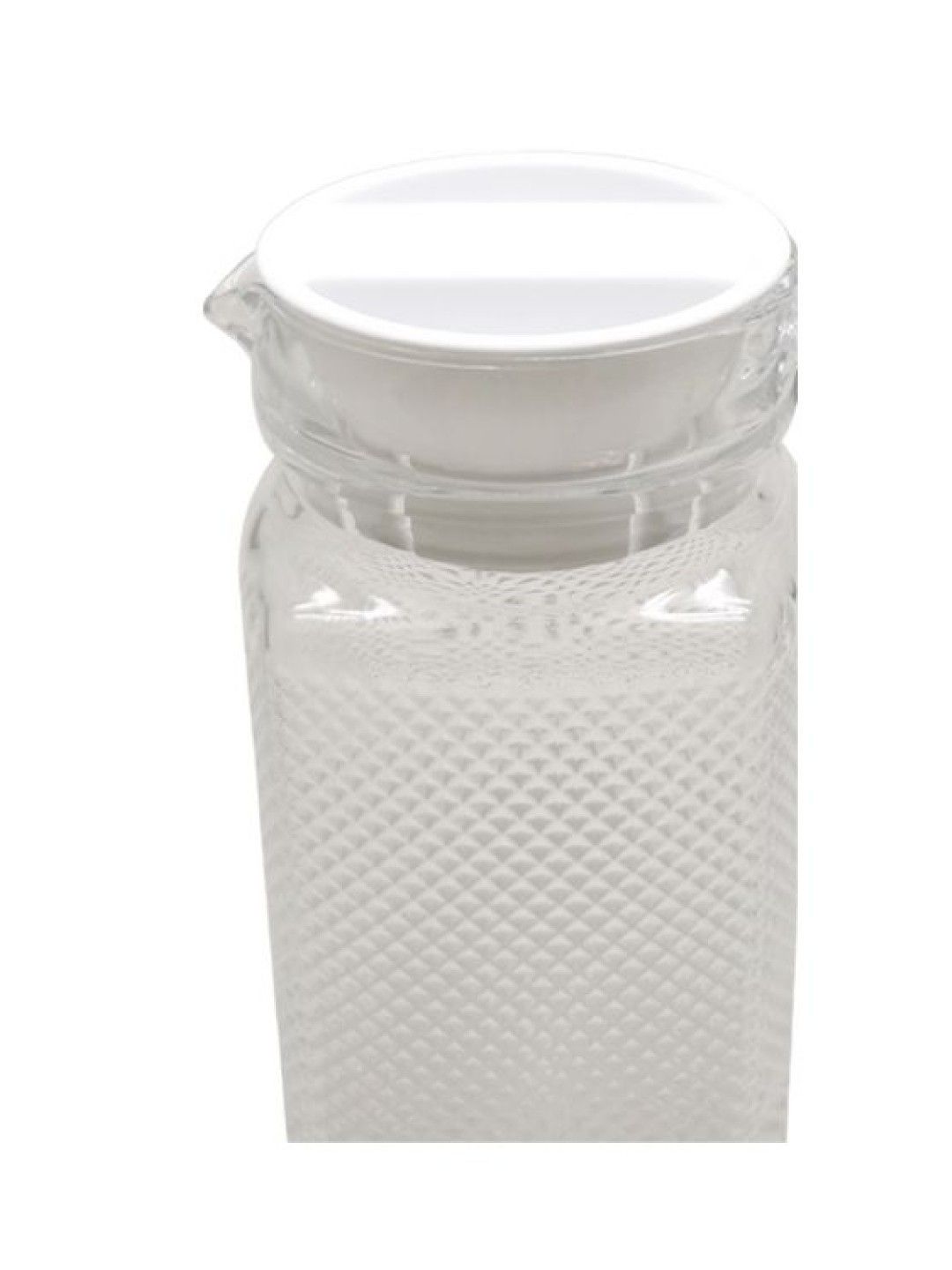 Sunbeams Lifestyle Slique Glass Pitcher with White Lid (Premium Diamond Collection) (No Color- Image 3)