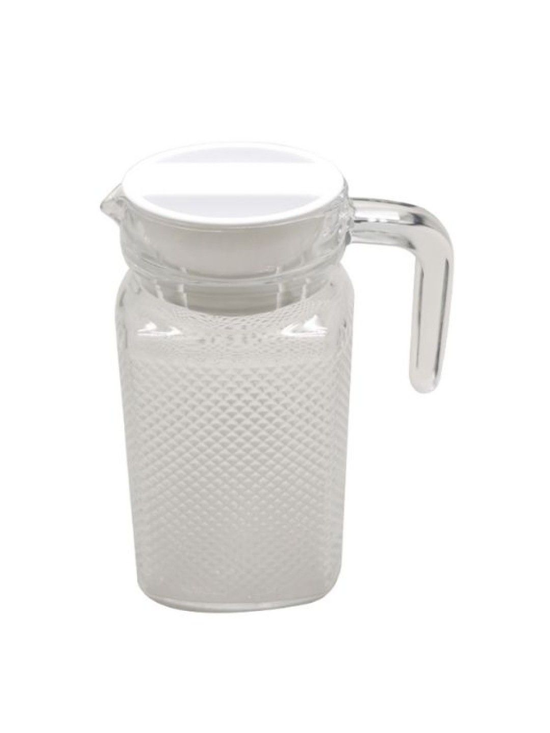 Sunbeams Lifestyle Slique Glass Pitcher with White Lid (Premium Diamond Collection) (No Color- Image 1)