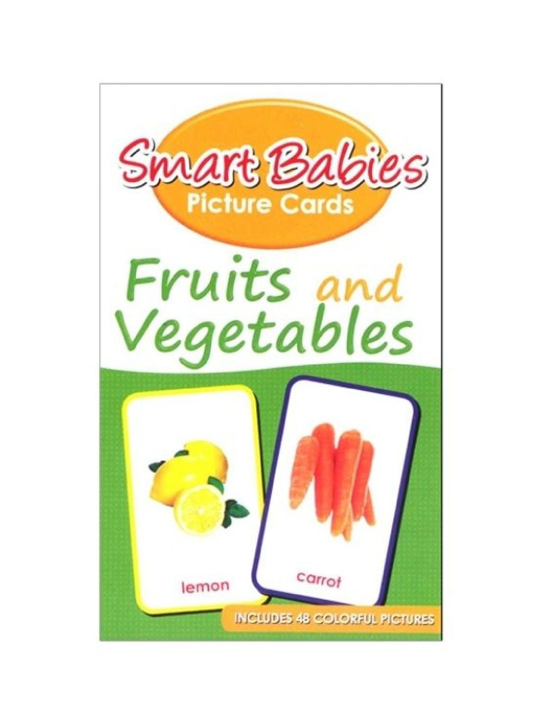 Learning is Fun Smart Babies Picture Cards - Fruits And Vegetables (No Color- Image 1)