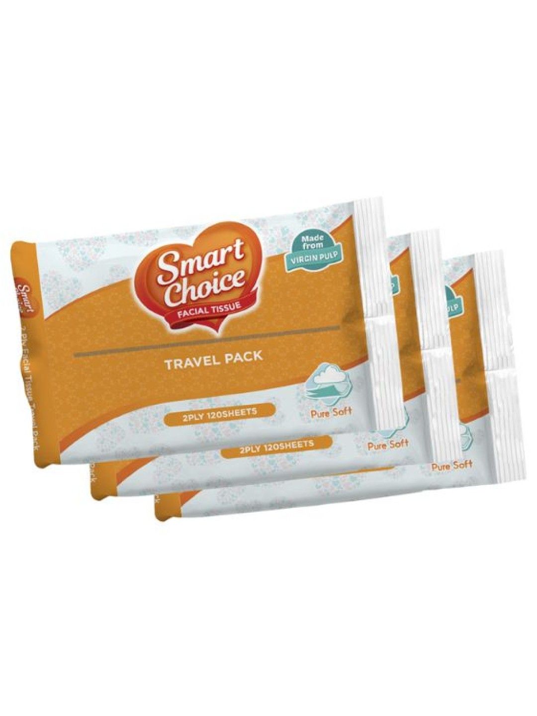 Smart Choice Facial Tissue Travel Pack 2 Ply, 60 Pulls (3 Packs)