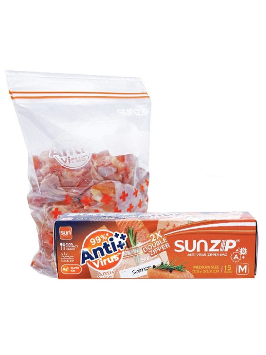 Sunmum Sunzip Anti Virus  Zipper Bag Medium (15s) (No Color- Image 1)