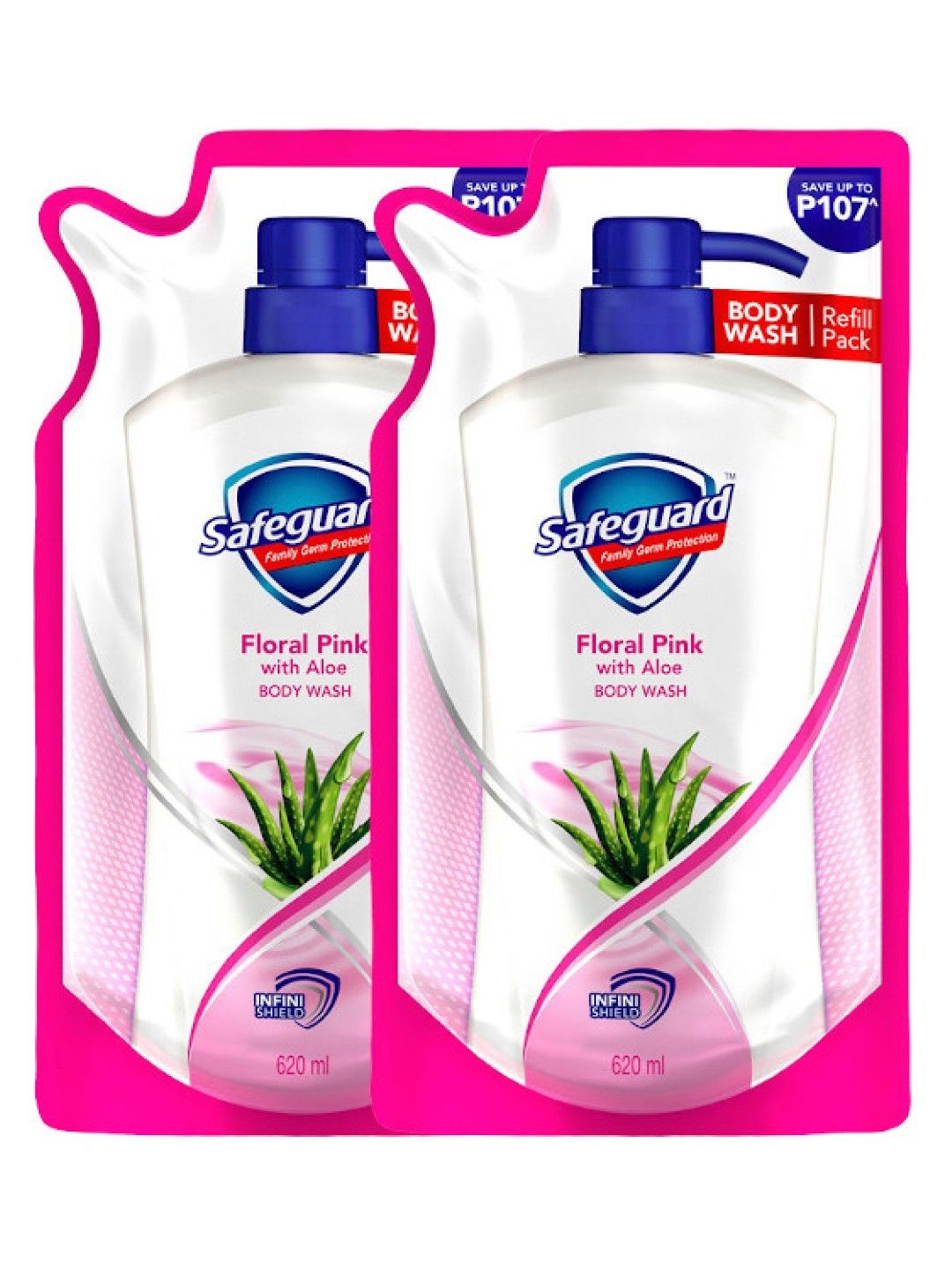 Safeguard Pink Bodywash Refill 2-pack (620ml) (No Color- Image 1)