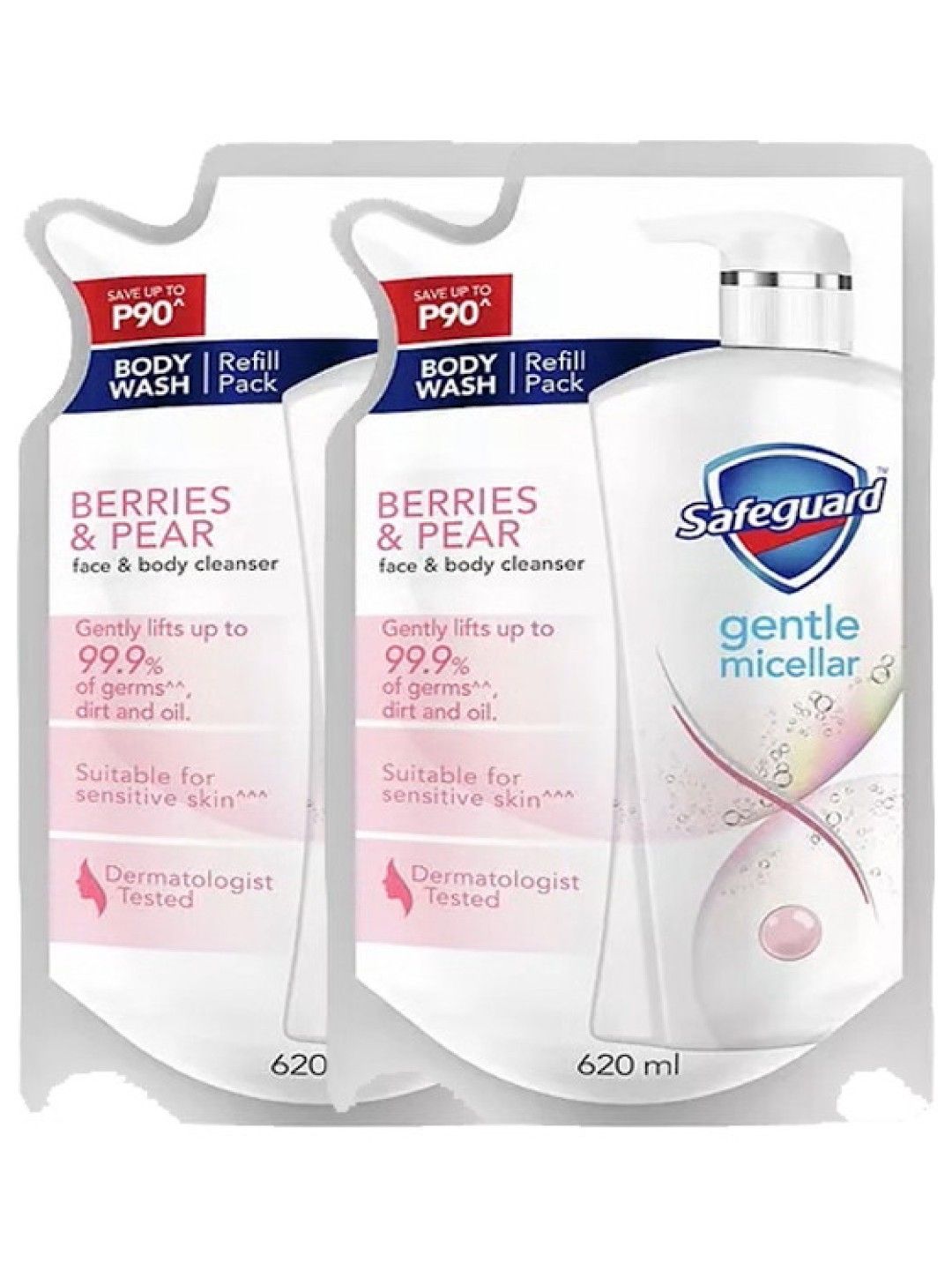 Safeguard Gentle Micellar Bodywash Berries and Pear Refill 2-pack (620ml) (No Color- Image 1)