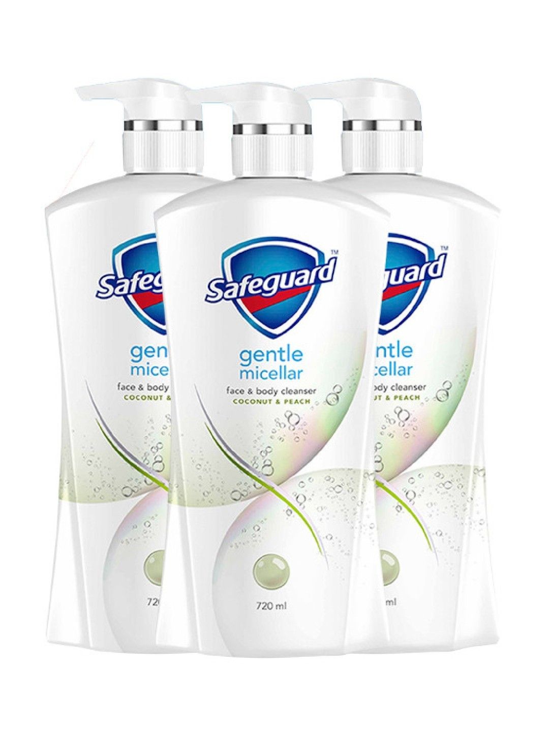 Safeguard Gentle Micellar Bodywash Coconut and Peach 3-pack (720ml) (No Color- Image 1)