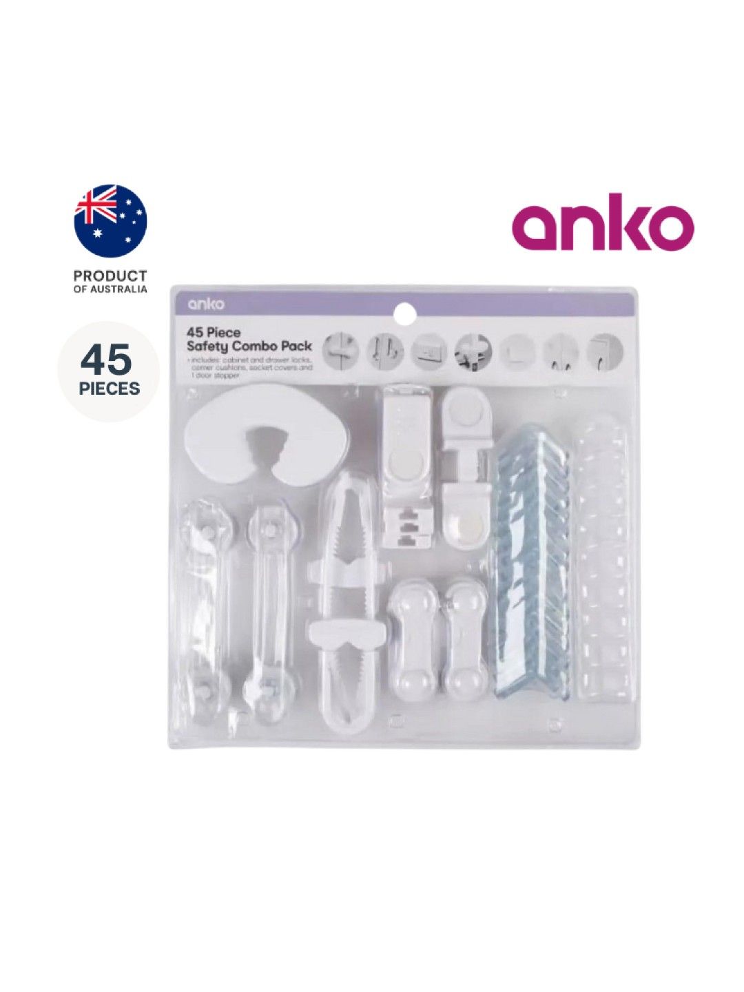 Anko Safety Combo Pack (45pcs) (White- Image 1)