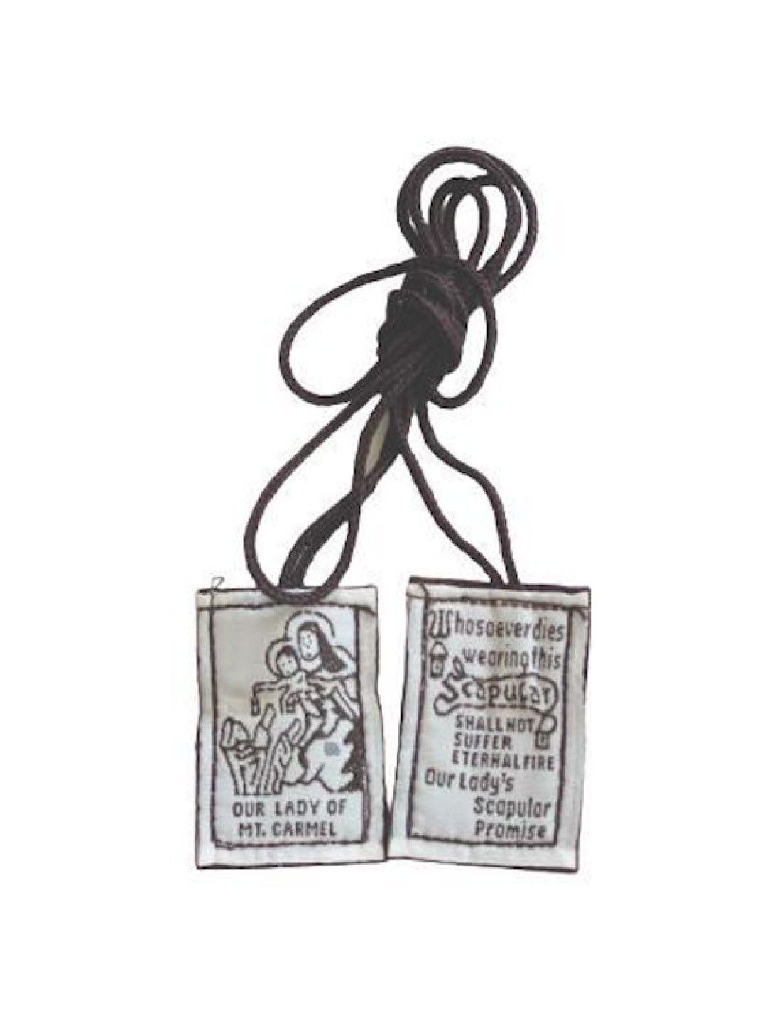 Laudate Mariam Brown Cloth Scapular (No Color- Image 1)