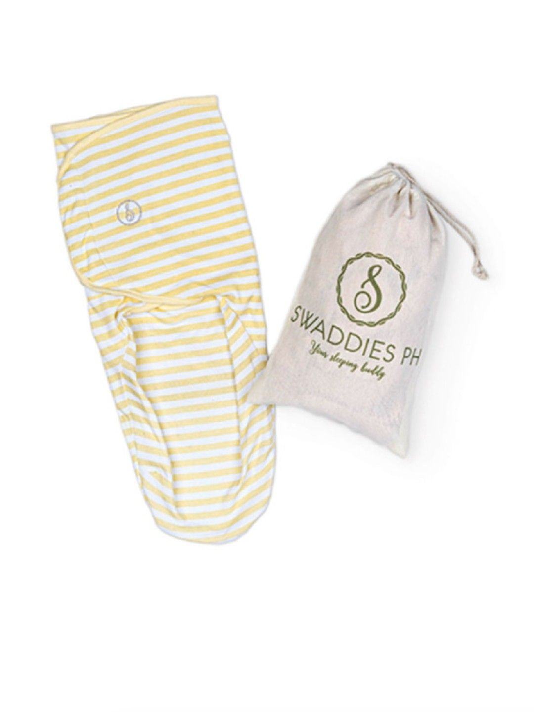 Swaddies PH Yellow Stripes Velcro Swaddle Wrap (Baby Yellow- Image 2)