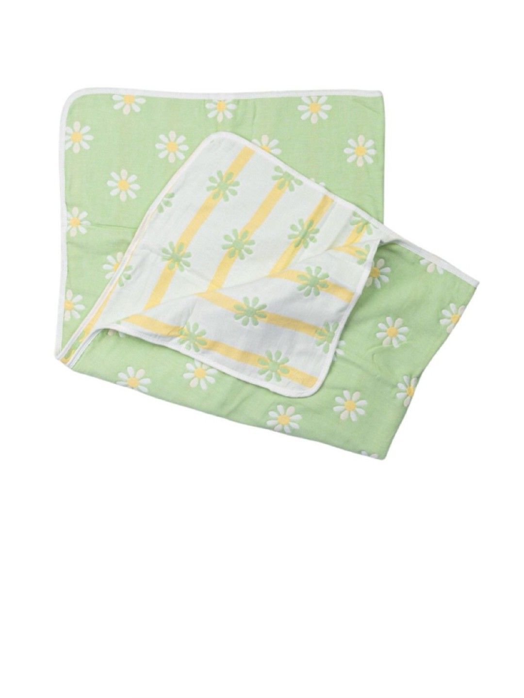 Swaddies PH Green Daisies Reversible Blanket (Green Daisies- Image 1)