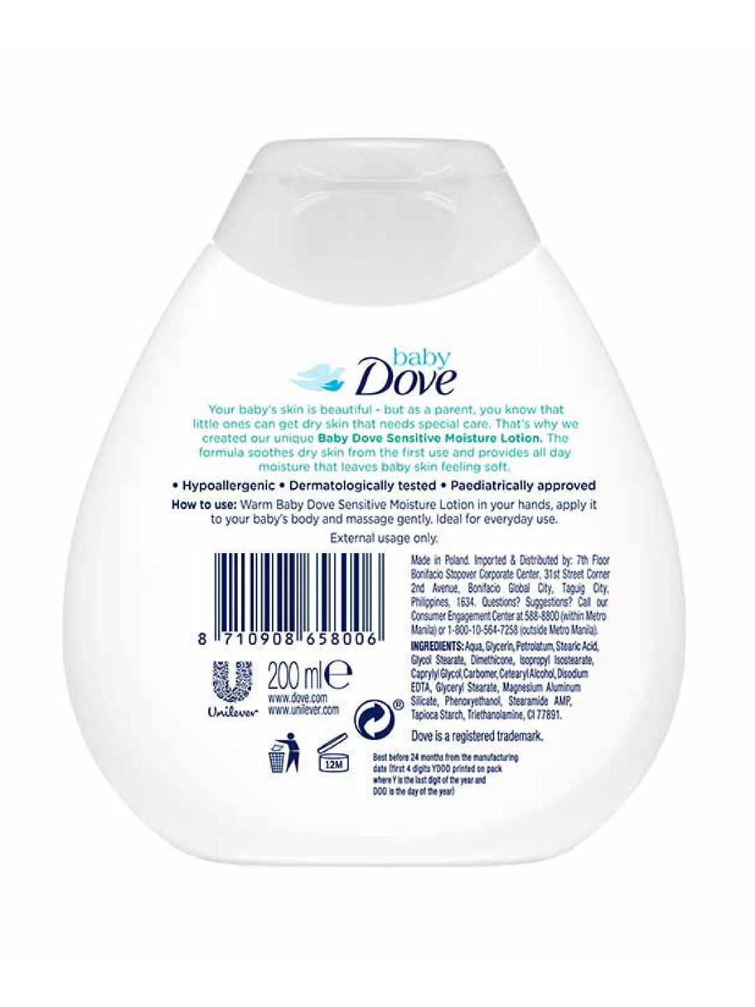 Baby Dove Baby Lotion Sensitive Moisture (200ml) (No Color- Image 2)