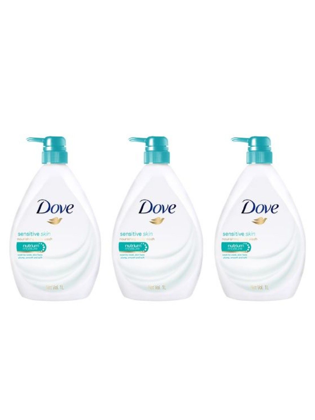 Dove Sensitive Skin Body Wash 3-pack  (1L) (No Color- Image 1)