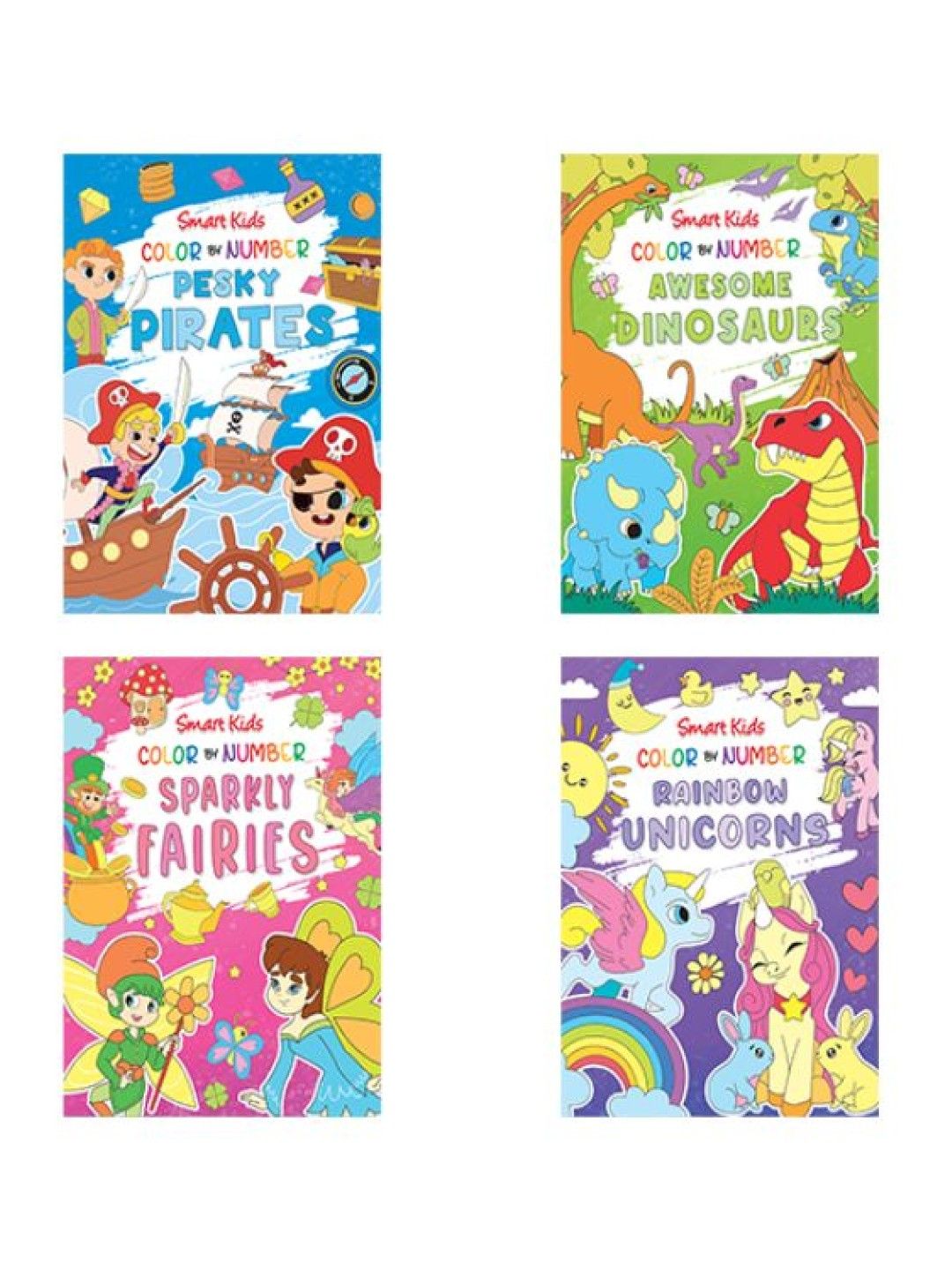 Learning is Fun Smart Kids Color By Number (Set of 4) (No Color- Image 1)