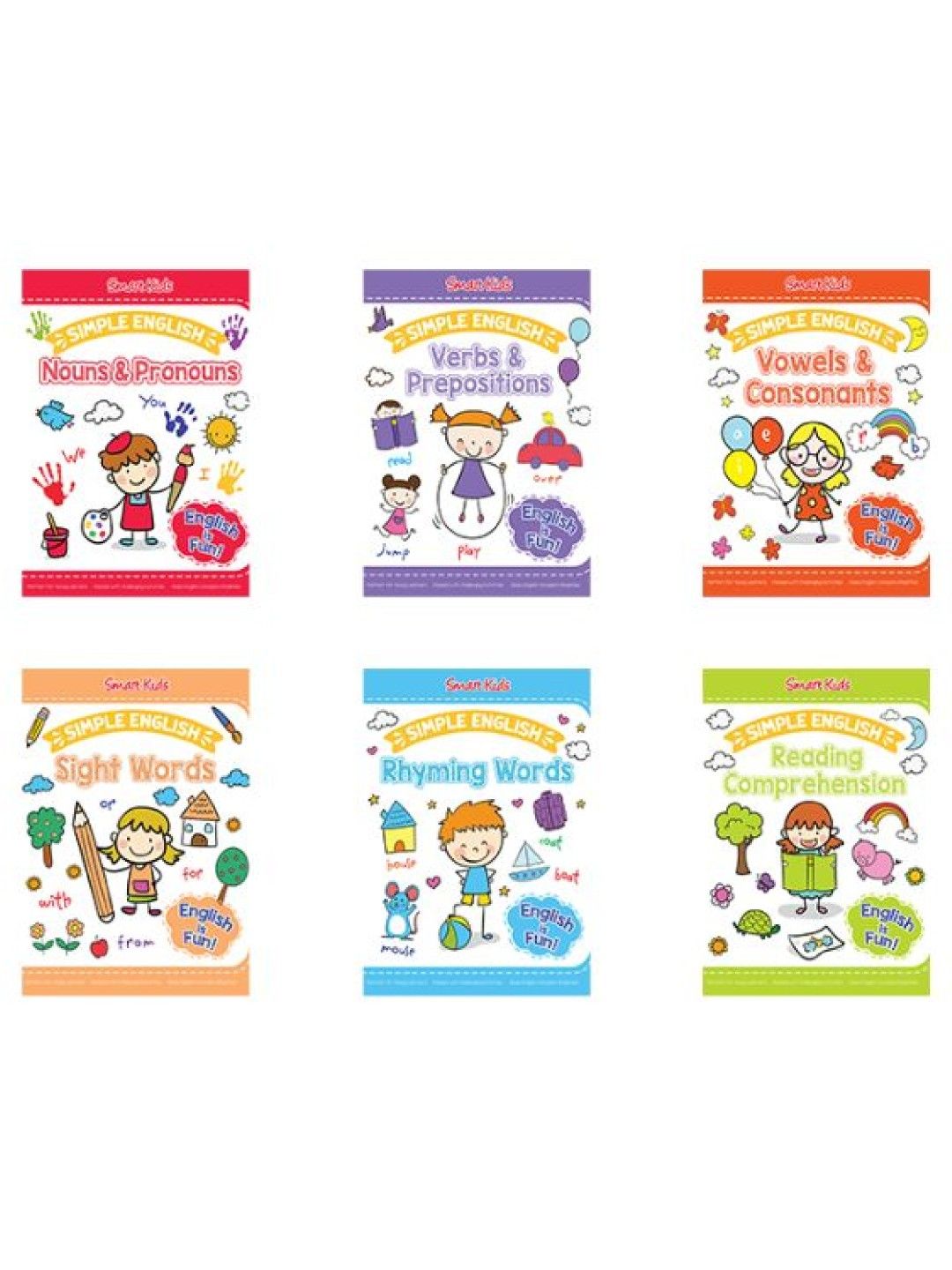 Learning is Fun Smart Kids Simple English (Set of 6) (No Color- Image 1)