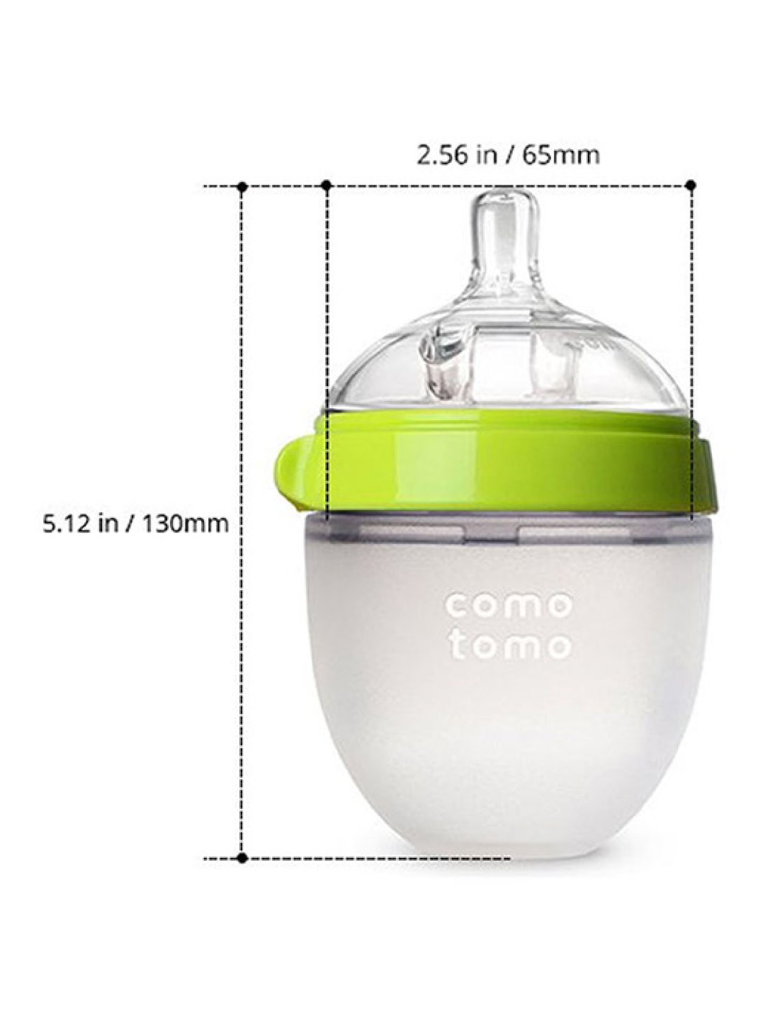 Comotomo Silicone Baby Bottle Twinpack (5oz) (Green- Image 2)