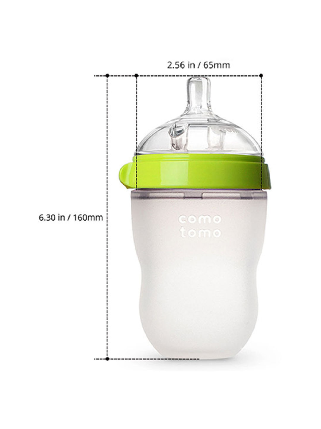 Comotomo Silicone Baby Bottle Twinpack (8oz) (Green- Image 2)