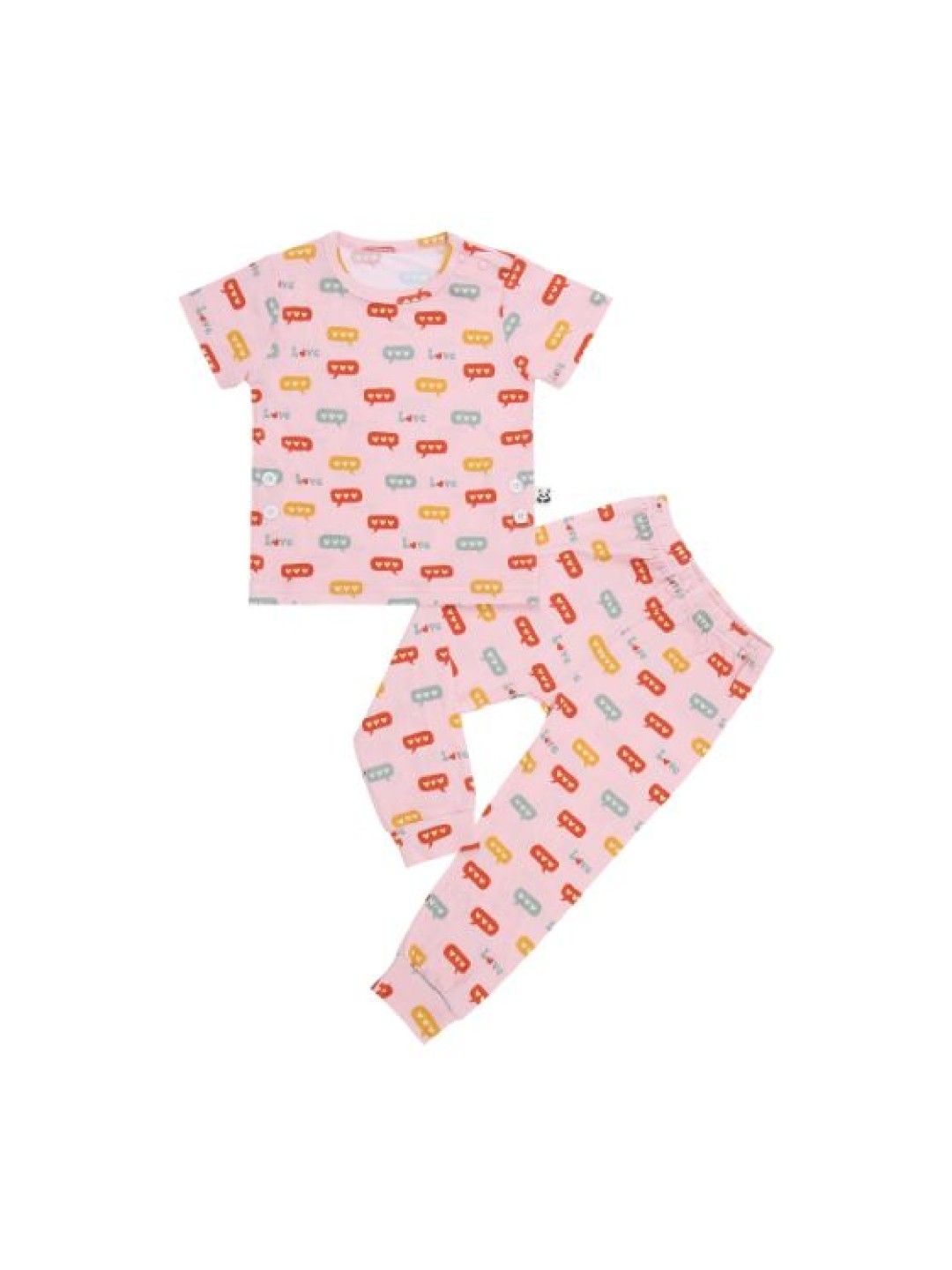 Bamberry Baby Short Sleeves PJ Set - I Heart You (Pink- Image 1)