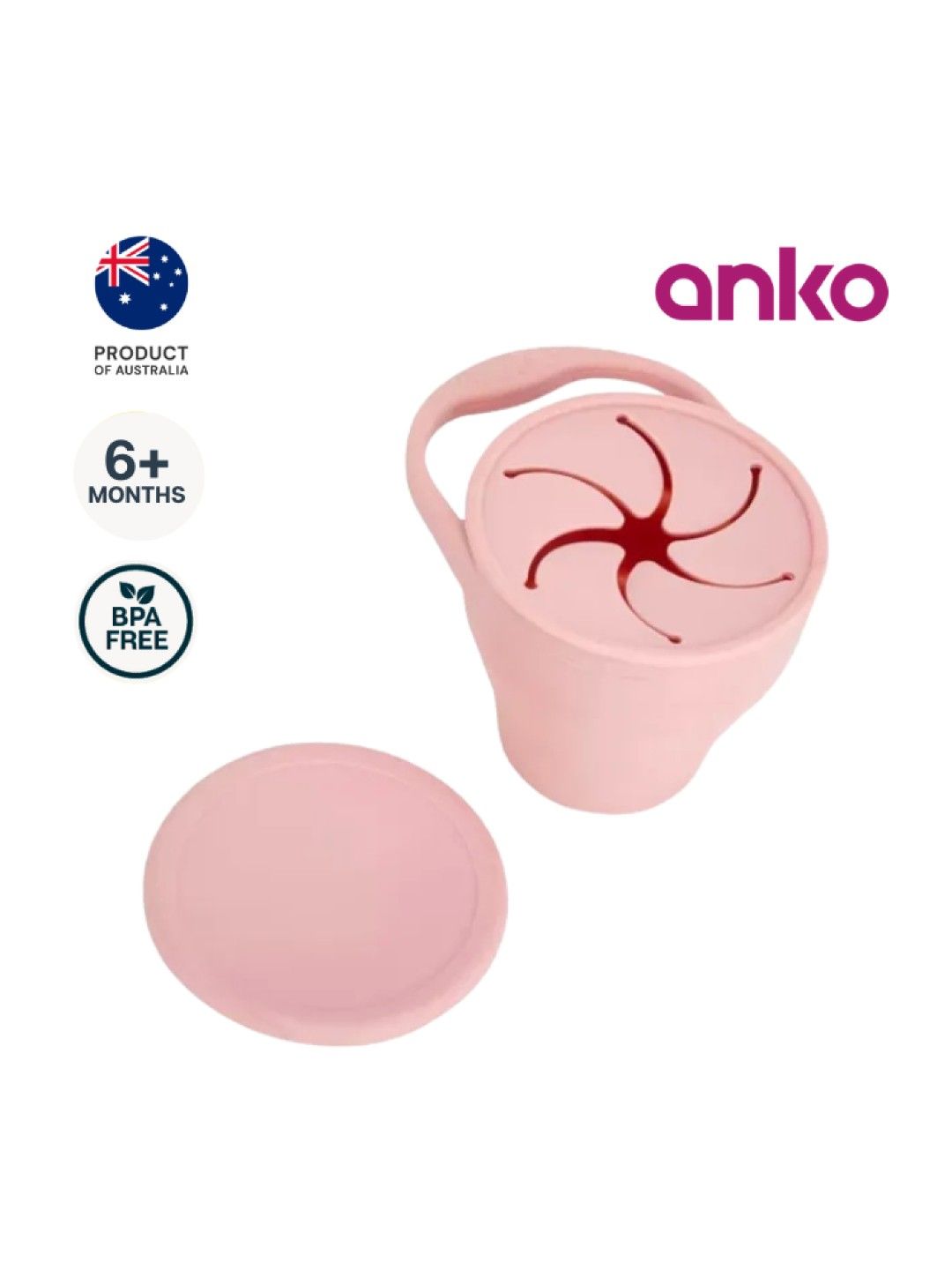 Anko Silicone Collapsible Snack Cup (Pink- Image 1)