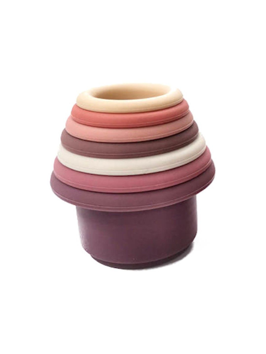 The Baby Basket Silicone Stacking Cups (Pink- Image 1)