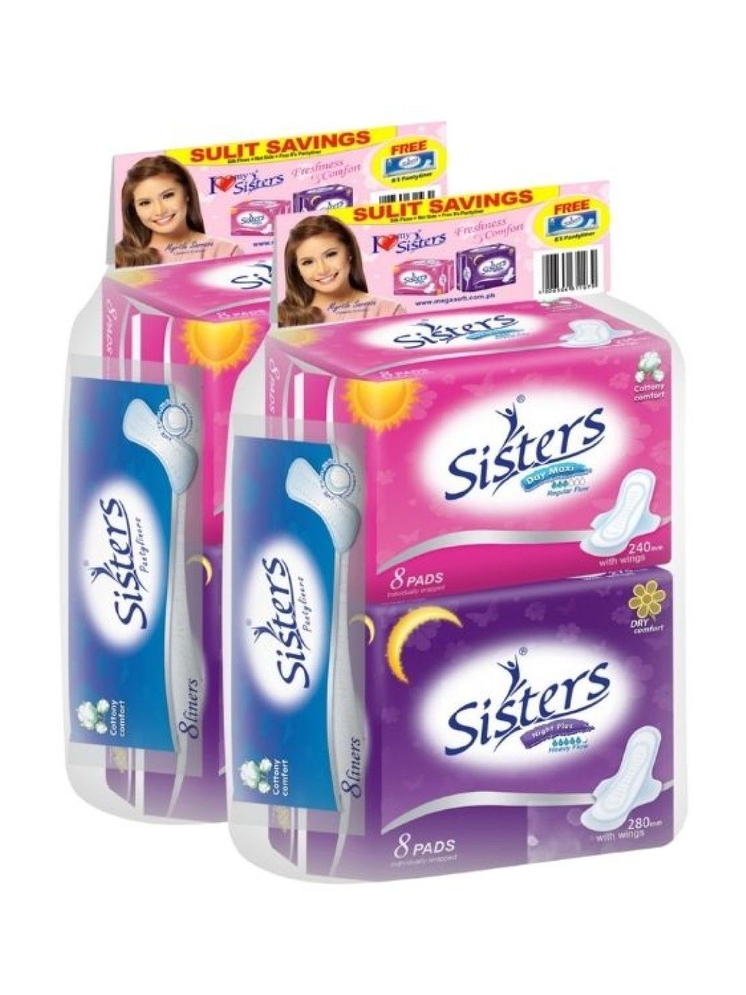 Sisters Silk Floss Day 8's + Net Side Night 8's with FREE Pl Eco (Bundle of 2)