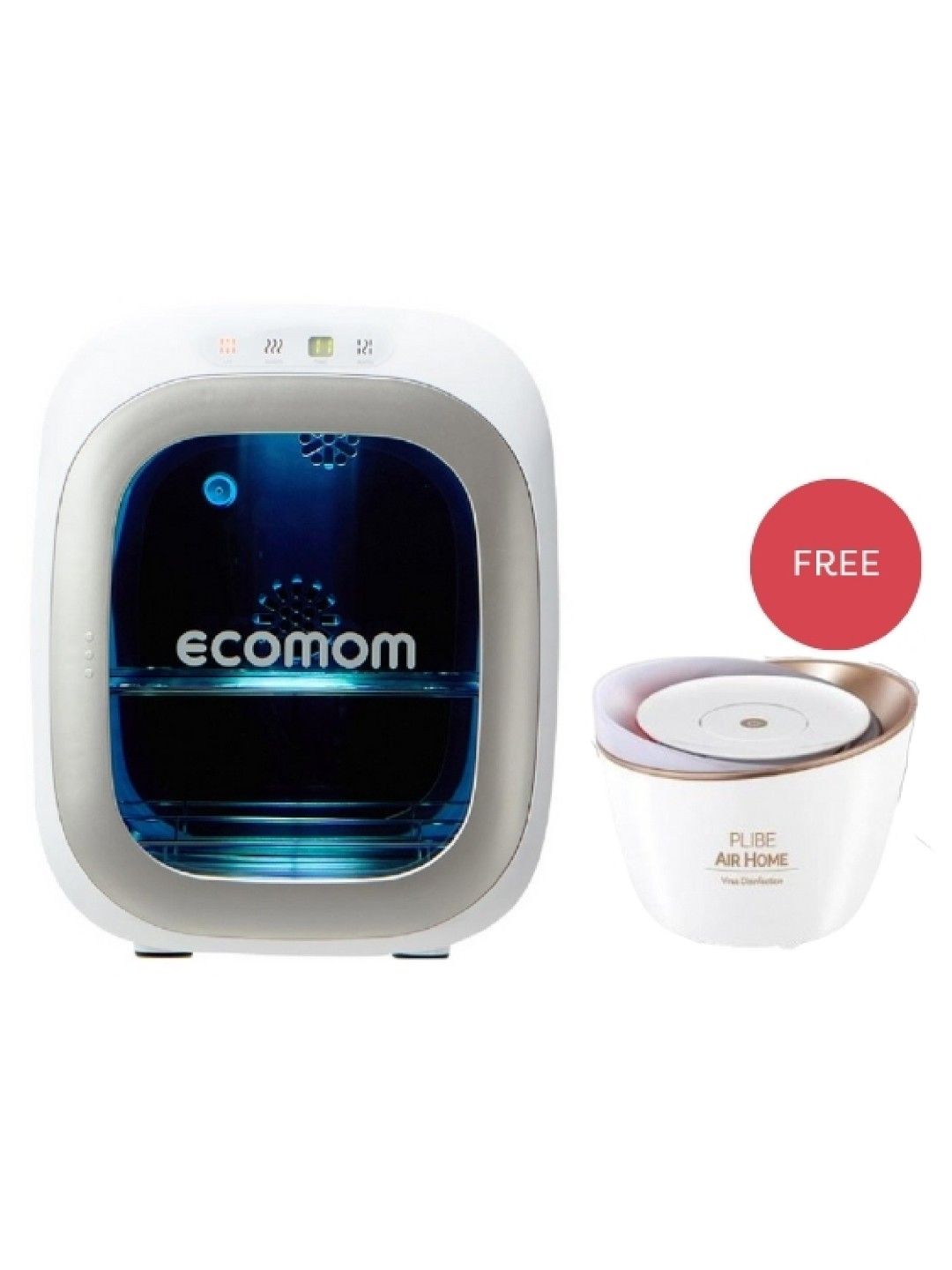 Ecomom 100 Dual UV Sterilizer (Silver) with FREE Plibe Air Home Plasma Portable (No Color- Image 1)