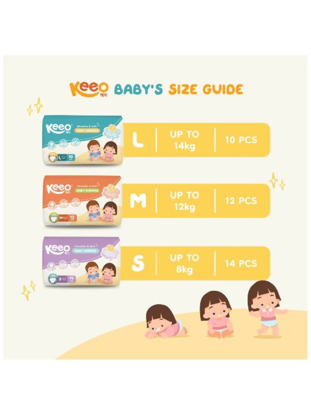 Keeo Korean Tape Diaper Small (14's)  Pack of 1 (No Color- Image 3)