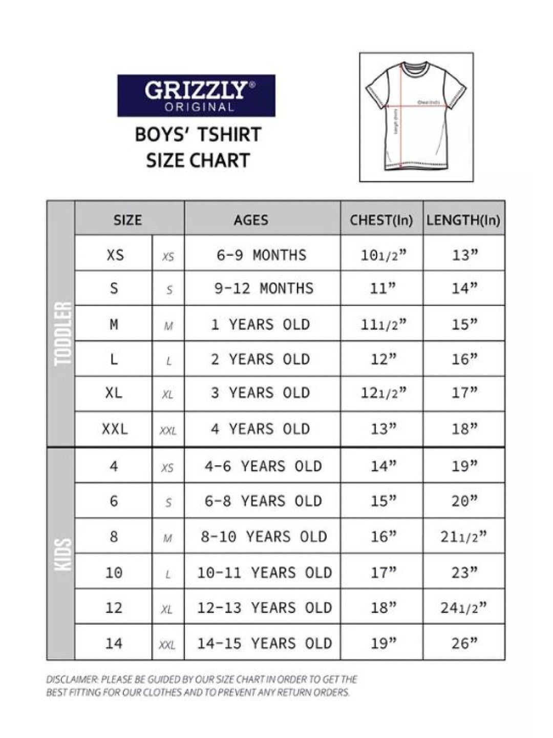 Grizzly Boys Round Neck Short Sleeve Tees (Navy Blue- Image 4)