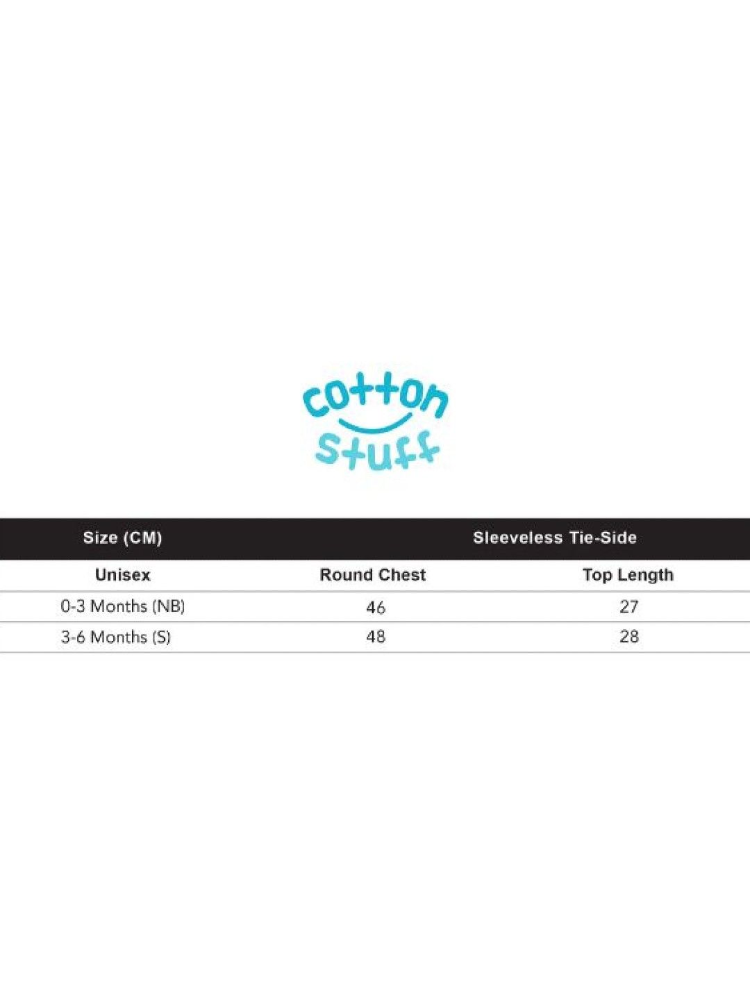 Cotton Stuff 3-Piece Sleeveless Tie-Side (White with Blue) (No Color- Image 3)