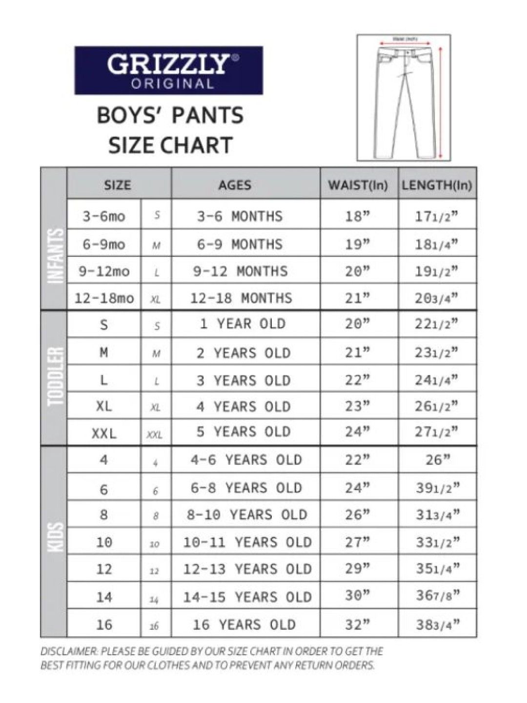 Grizzly Boys Round Waist Band Twill Pants (Khaki- Image 4)