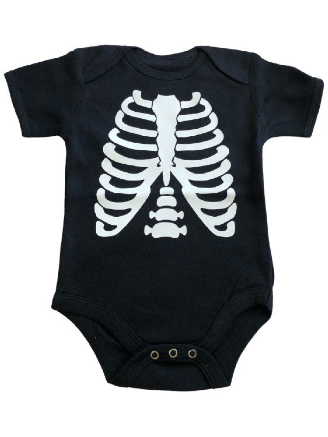 Seams 195 Skeleton Halloween Onesie (Black- Image 1)