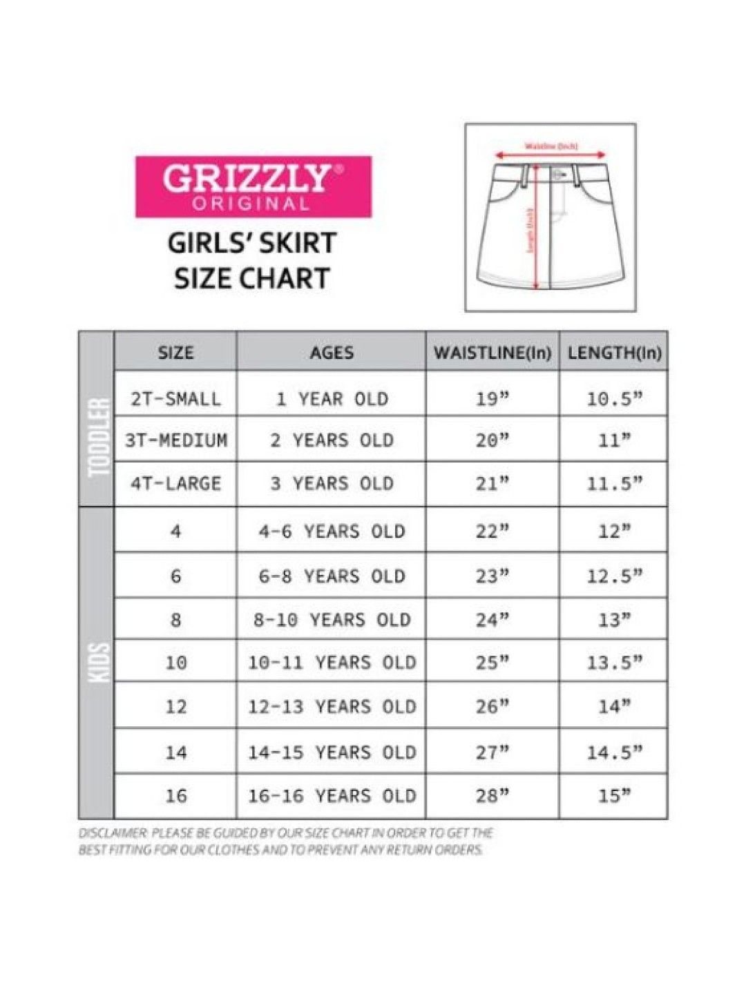 Grizzly Girls Twill Skirt With Pockets (Pink- Image 4)