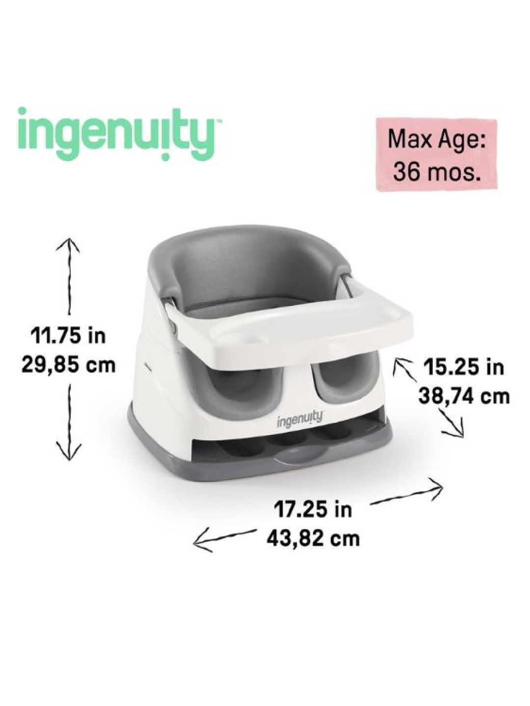 Summer Infant Baby Base 2-in-1 Booster Feeding and Floor Seat (Slate- Image 4)