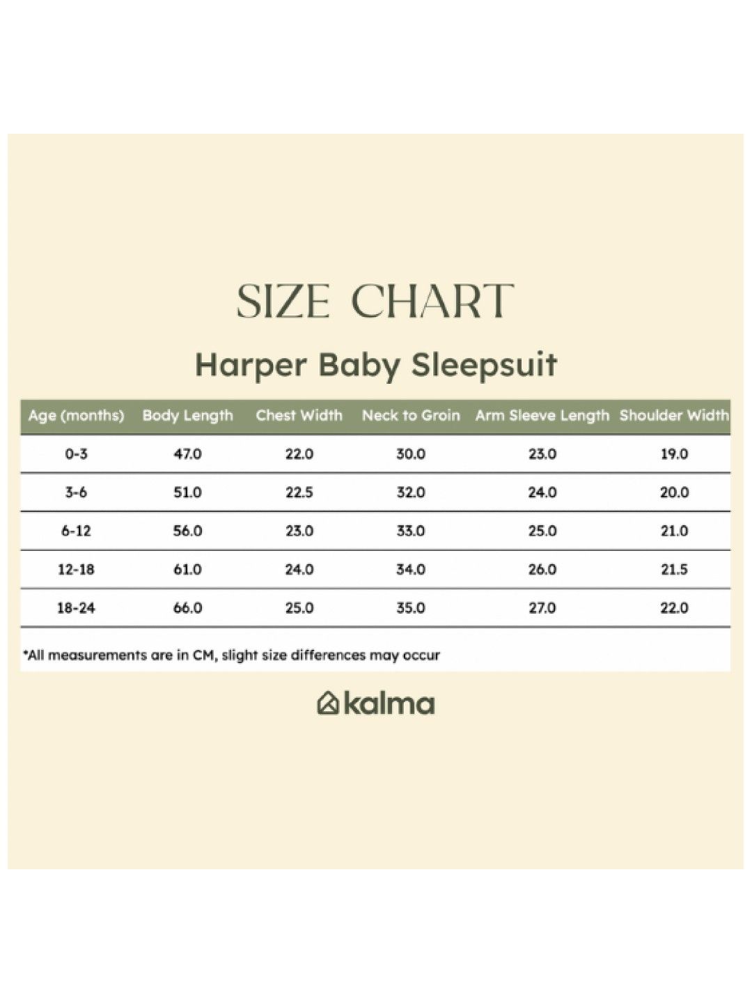 Kalma Baby Bamboo Zip Sleepsuit (Cream- Image 4)