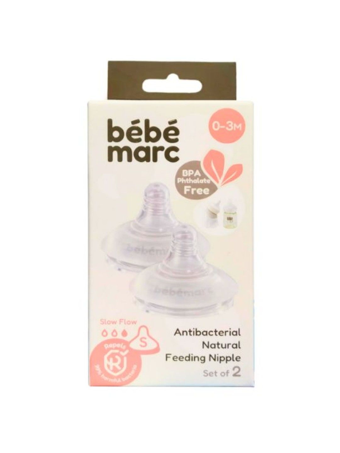 Marcus & Marcus BebeMarc Antibacterial Natural Feeding Nipple (Set of 2) (No Color- Image 2)