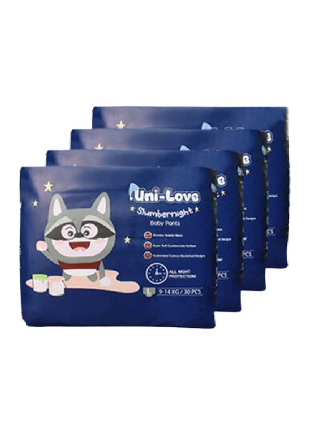 Uni-love Slumbernight Baby Pants Large 30's x 4-Pack (No Color- Image 1)