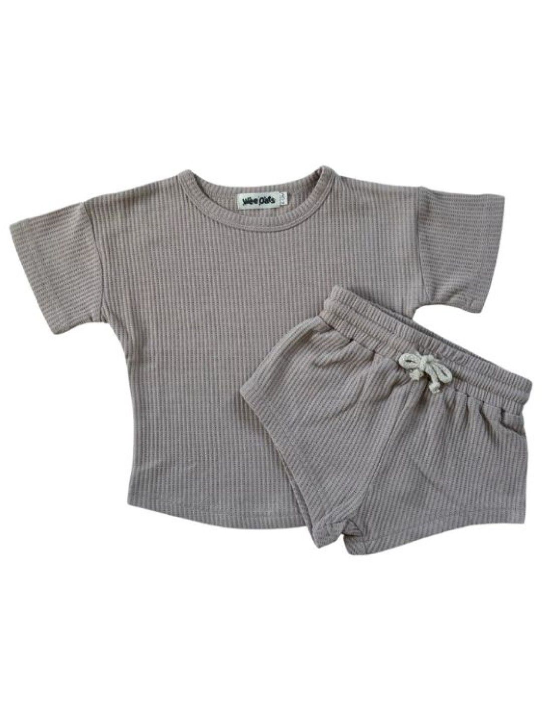 Wee Oats Smoothie Shirt & Shorts Set (Latte- Image 1)